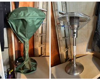 Table top propane heater with cover 