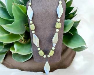 Yellow Agate Jasper Necklace  Tested