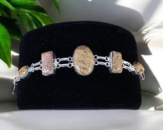 Exquisite Picture Jasper Toggle Bracelet Tested