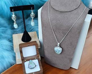 Ruby Fuchsite Necklace Ring  Earrings  Tested