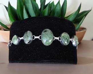 Moss Prehnite Toggle Bracelet