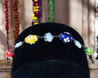 Murano Lampwork Beaded Bracelet