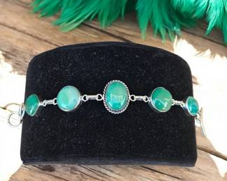 Green Botswana Agate Toggle Bracelet Tested