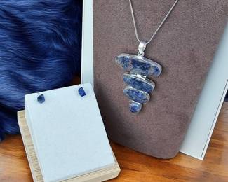 Blue Sodalite Necklace Earrings  Tested
