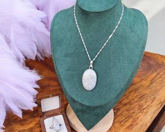Rainbow Moonstone Necklace Ring  Tested  See Video