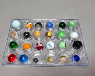 Vintage Shooter Marbles Lot 2  See Video  CocaCola  Dallas