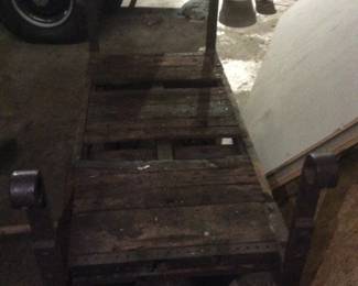 Antique Four Wheel Truck Dolly, Industrial Cart, Industrial Decor