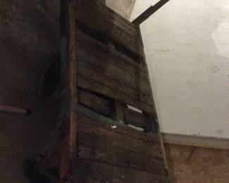 Antique Four-Wheel Truck Dolly, Industrial Cart, Industrial Decor