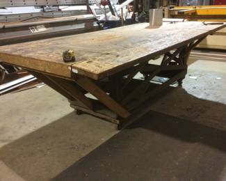 Antique Large Draft Work Table 
