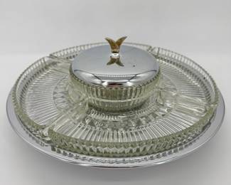 Lot - 15
1960s MCM Kromex "Mode" Lazy Susan Serving Tray w/Box