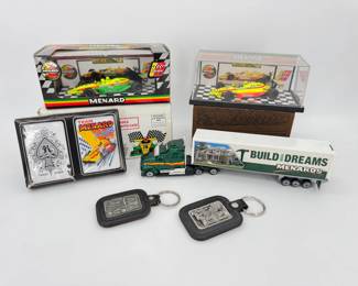Lot - 8
Menards Racing Team Collectibles - Die-cast, Cards, Keychains +