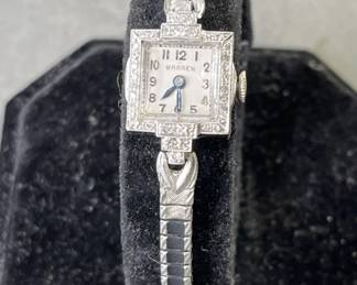 Lot 182 | Platinum & Diamond Warren Watch
