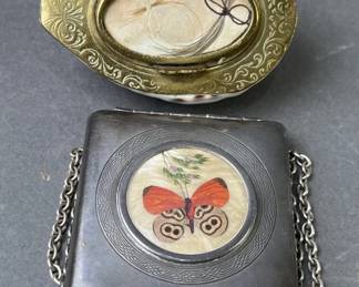 Lot 175 | Antique Mourning Trinket Box & Butterfly Case
