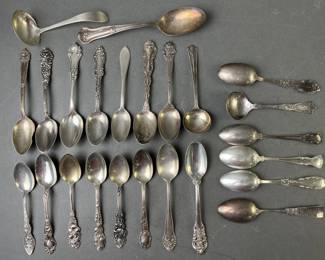 Lot 128 | Sterling Silver Spoons Some Antique
