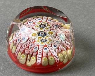 Lot 122 | Rare Strathern Faceted Millefiori Paperweight
