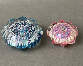 Lot 117 | John Deacons Millefiori Fluted Case Paperweights
