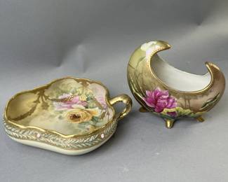 Lot 185 | Antique Hand Painted Nippon China Bowl & Vase
