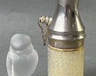 Lot 169 | Lalique Glass Hawk & Antique Perfume Bottle
