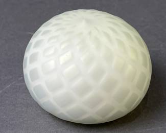 Lot 106 | Murano Satin Glass Green Diamond Paperweight
