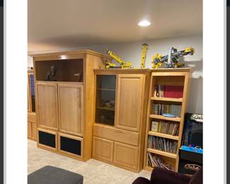 Bookcases. Entertainment center 