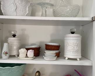 Mud Pie Kitchen canister, White Cabbage Tureen with lid 