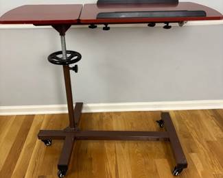 Sharper Image Adjustable Overbed Table with Tilt Function 
