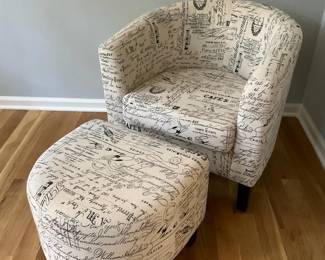 Accent chair with matching ottoman 