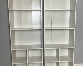 Set of Two Matching White Bookshelves 