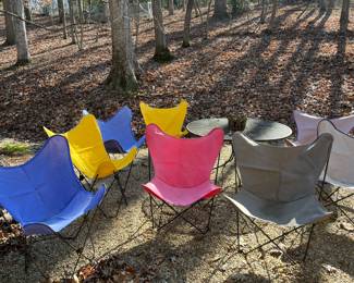 Mid century modern sling chairs 