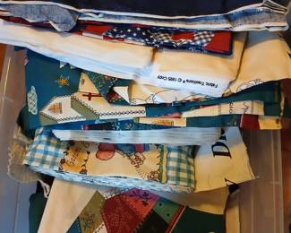 tons of crafting and quilting fabrics.