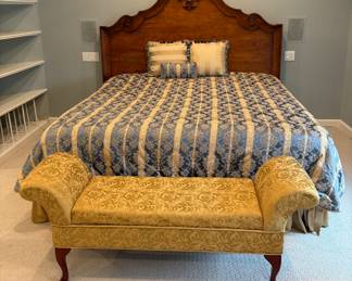 KING SIZE BED & UPHOLSTERED BENCH