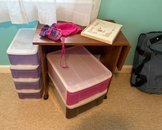 TYPEWRITER TABLE & STORAGE BINS