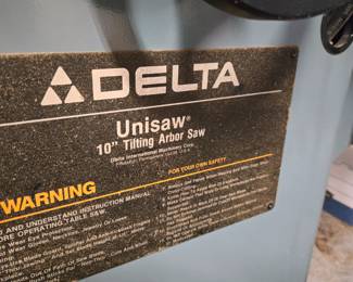 Delta Unisaw 10" tilting arbor saw