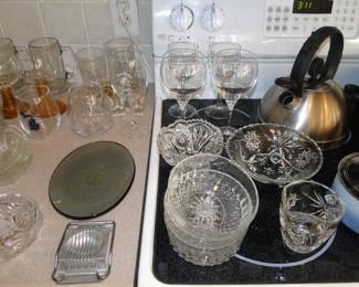 Cut glass and pressed glass too