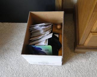 Box of free cards, and office supplies