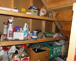 Items all under the stairs, all kinds of items. Do not worry we are going to be pulling them out and making them look nice