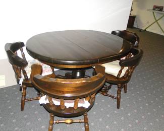 Solid wood table and chairs set, mid 1970's