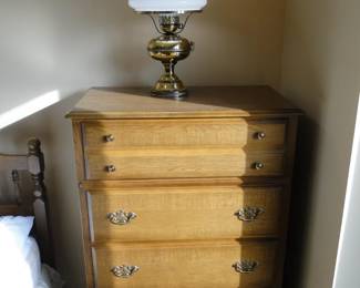 Upright Bassett Furniture dresser with electric light