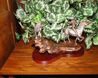 Vintage Legends C.A. Pardell Native American Bronze Sculpture Hunters Brothers