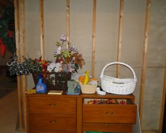 Crafting supplies and baskets