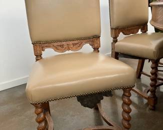 Example of one of the 8 leather dining chairs. Extremely detailed.