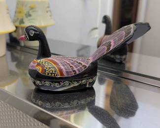 Hand painted folk art bird box