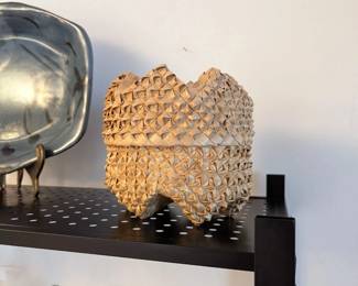 Hawaiian hand woven natural Lauhala 6-point star basket