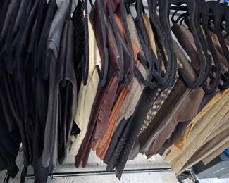 Suede leather wool designer pants -Loro Piana, Brunello Ciccinelli, Armani, Oscar de la Renta, and more size 8-12