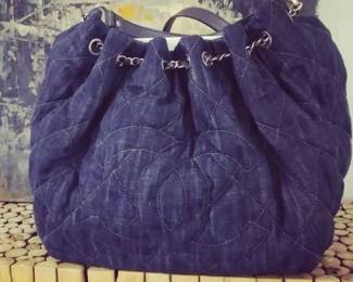 Chanel denim cabas bag