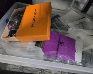 Chanel fabric swatches and buttons
