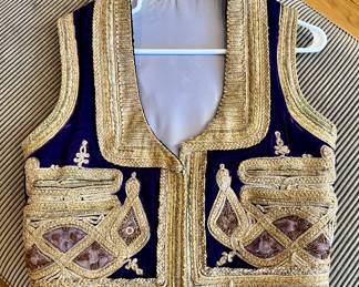 Afghani velvet / gilt braid vest