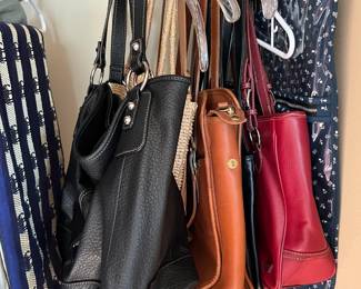 Assorted leather bags