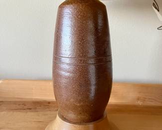 Cool pottery bottle lamp - one of pair