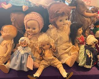 SO MANY DOLLS! SOME ARE ANTIQUE COMPOSITE